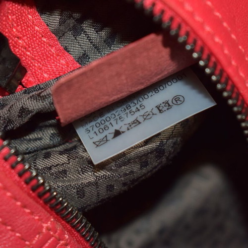 Longchamp Le Pliage leather crossbody bag used, red