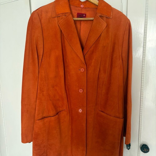 Samoon suede coat orange size 50 like new