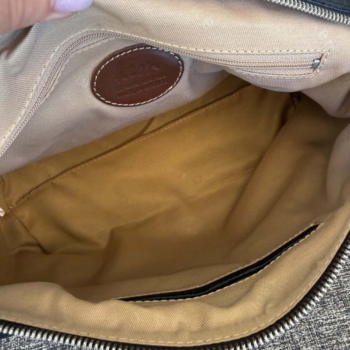 KEM leather shoulder bag like new, black, 22x30 cm
