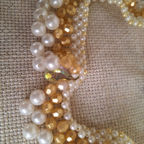 Short romantic necklace with pearls and Swarovski crystal handmade, new