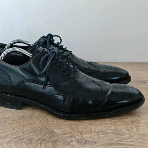 Canali Leather Shoes used size 44 black oxford