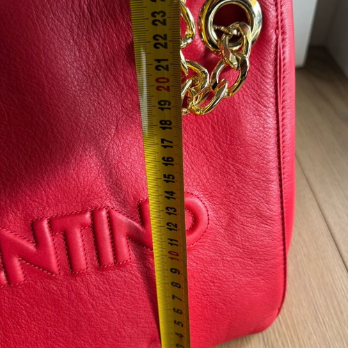 Valentino leather shoulder bag like new, red with dent