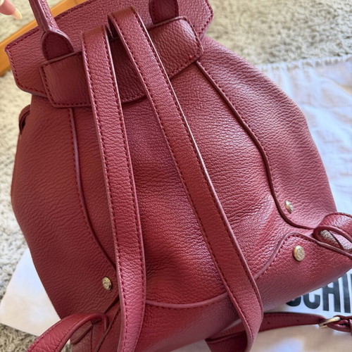 Love Moschino real leather backpack, red