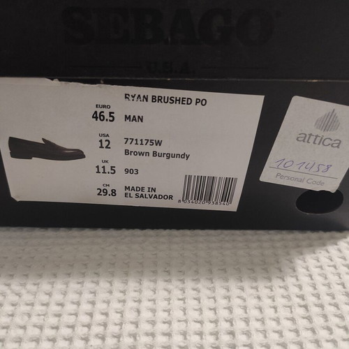 Sebago Ryan Brushed Polaris men's shoes like new, brown burgundy, size 46.5