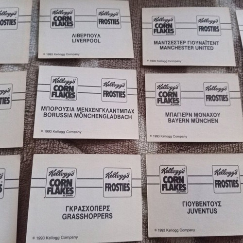 Kellogg's Corn Flakes 1993 Team Stickers like new, pack of 15