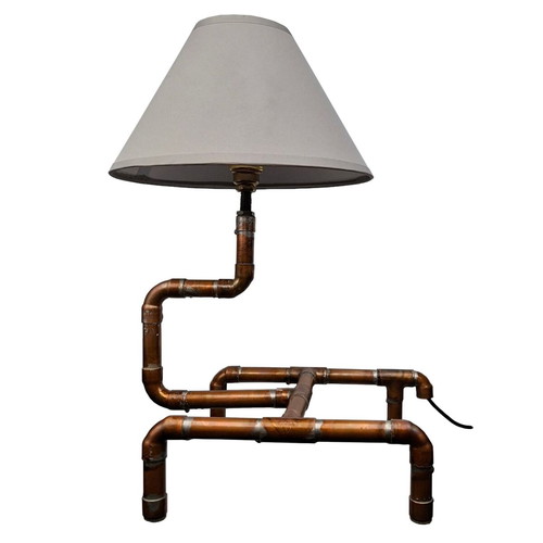 Handmade table lamp from copper pipe new