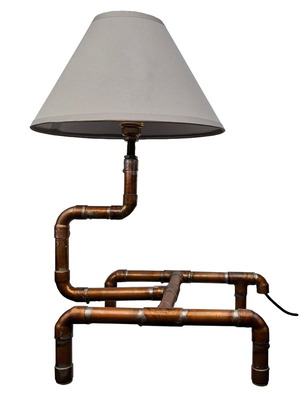 Handmade table lamp from copper pipe new