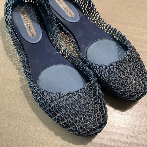 Melissa + Campana summer ballerinas used, black-blue, size 39/38