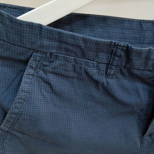 Benetton Chino pants like new, dark blue with micro-pattern, size S