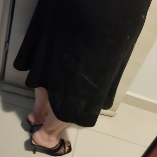Skirt and blouse set, black, Greek tailoring, chiffon and thin elegant salmon blouse