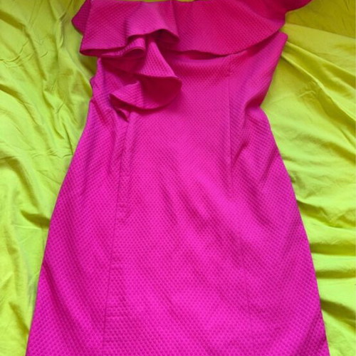 Desiree one-shoulder dress fuchsia like new
