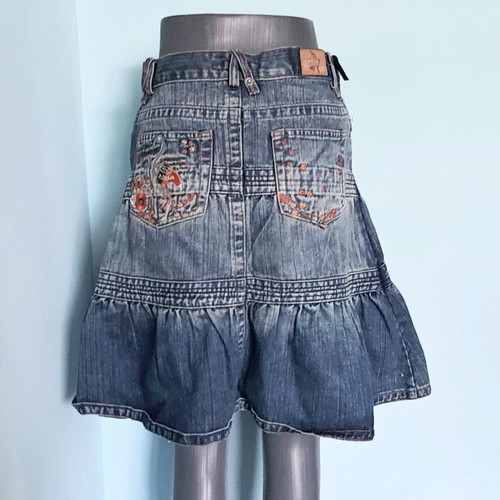 Дънкова пола Denim Kiss & Co с волани като нова