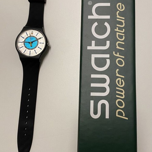 Swatch watch 2024 model with black rubber strap, like new