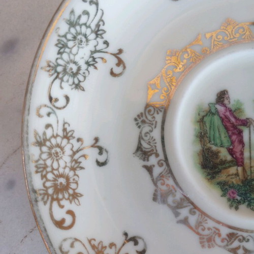 Small vintage Bavarian porcelain plate used with gold details