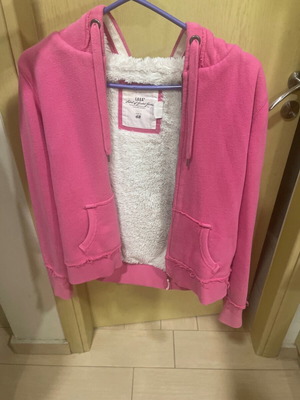 Γυναικεία ζακέτα H&M μεταχειρισμένη, ροζ με γούνα εσωτερικά, μέγεθος M