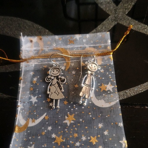 Retro hanging earrings silver new