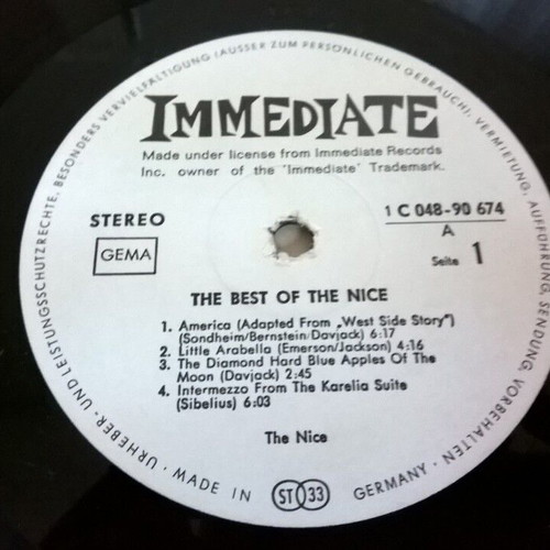 The Best Of The Nice LP like new, rock