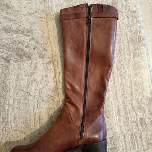 Leather boots, size 38, brown, Italian, Gianna Kazakou