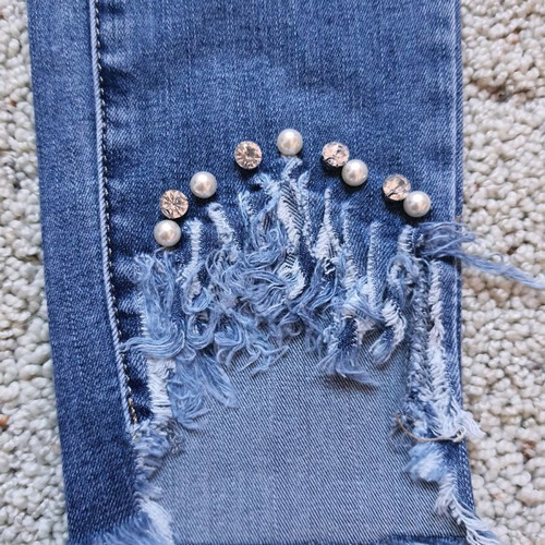 Jean with rhinestones new, size M 38 10, blue