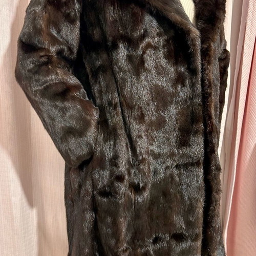 Authentic mink fur coat like new, brown, size L