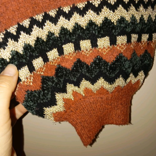 Edited sweater used, soft with bell sleeves, orange-gold, L/XL