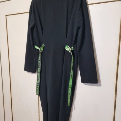 Zara midi dress with green adjustable straps like new, black