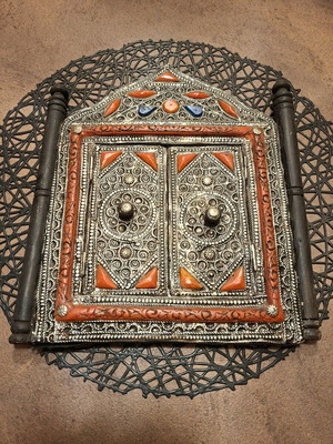 Vintage Moroccan Hand Crafted Silver Mirror used
