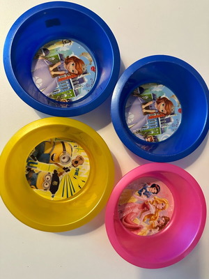 Children's bowls with heroes new, plastic