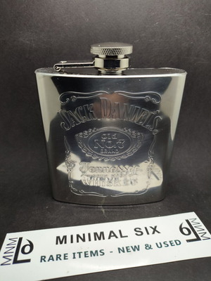 Jack Daniel's 2013 stainless steel flask used, 6 oz / 177 ml