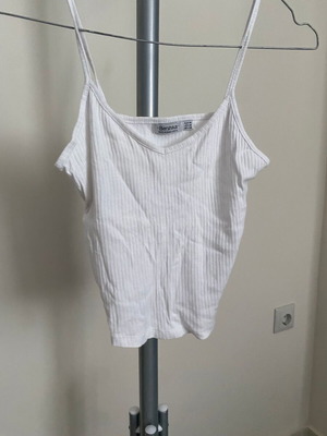 White ribbed cami top Bershka medium used