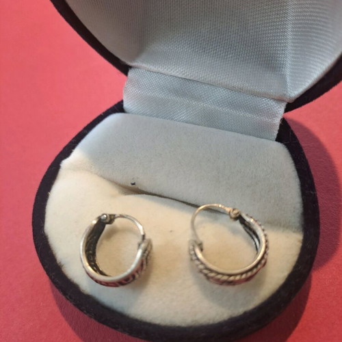 Boho 2 Hoop Earrings 925 like new, 1cm diameter