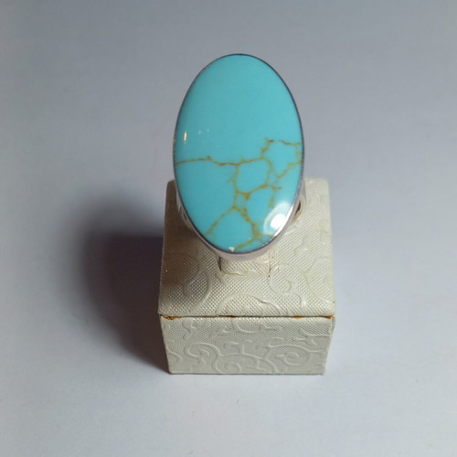 Silver ring with turquoise stone new