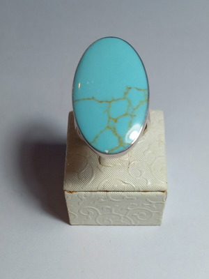 Silver ring with turquoise stone new