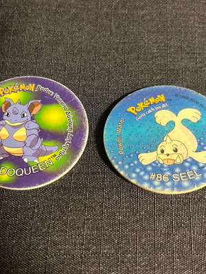 Pokemon Tazos used, pack of 2 Nidoqueen and Seel