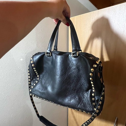 Zara leather handbag used, black