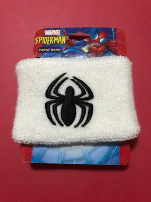 Spider-Man white sport sweat wrist band Marvel Comics new