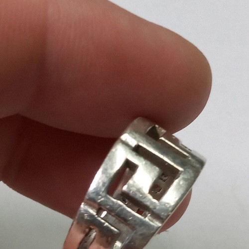 Silver ring 925 Meander size 9.75 handmade