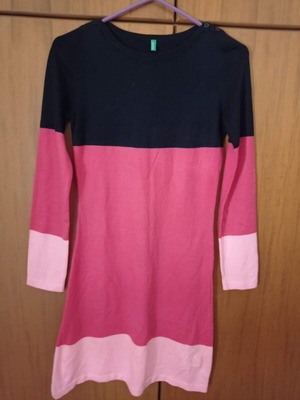 Benetton dress No 11-12 like new, black and pink