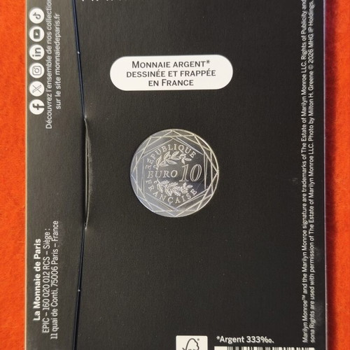 10 Euro 2026 Marilyn Monroe silver coin new