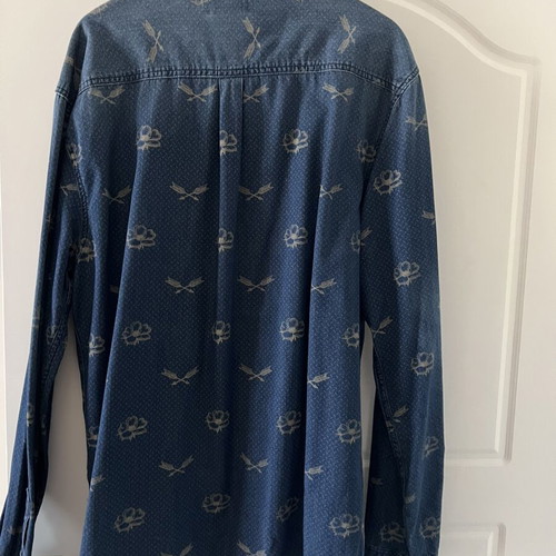 Jack & Jones Jean shirt XL with patterns, like new, beige and blue