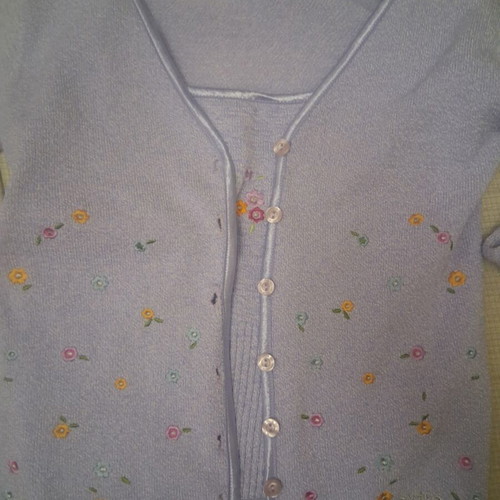 Lilac top and cardigan set, colorful