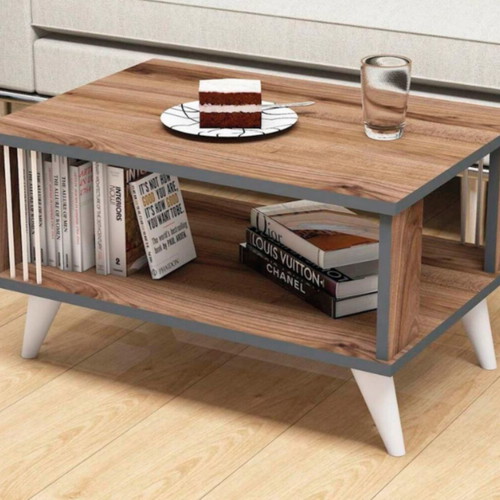 Coffee table with brown melamine surface 70x50 cm like new