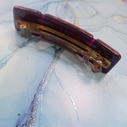Etro Pegasus Collection vintage hair clip used, plastic with metal base