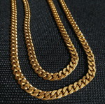 Stainless steel gold-plated Cuban link chains like new