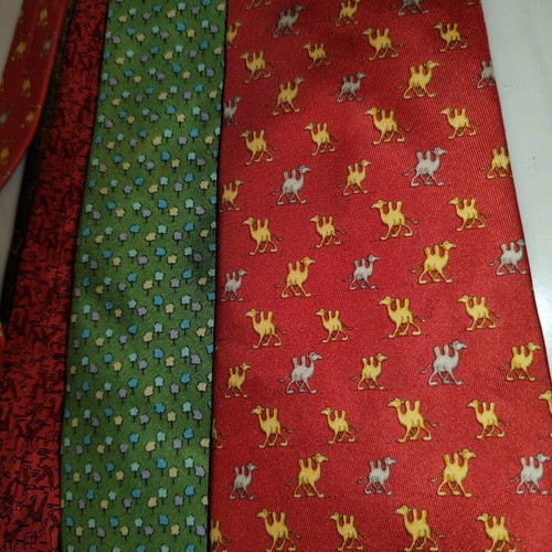 Salvatore Ferragamo men's classic ties used, pack of 5