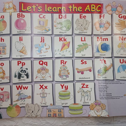 Poster Let`s learn the ABC by Longman like new, size 84x60 cm