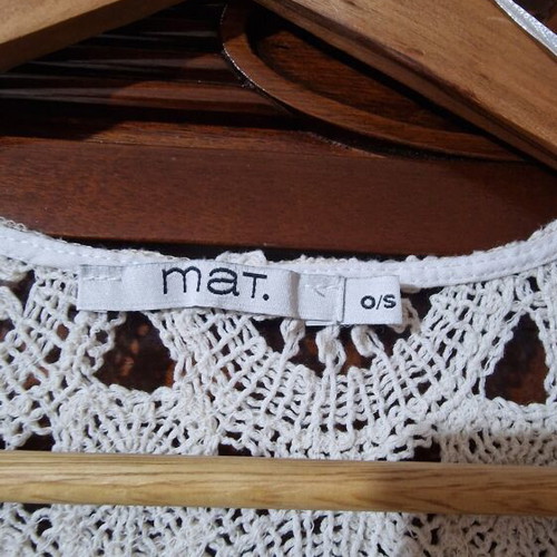 MAT Fashion crochet knit blouse one size like new, beige