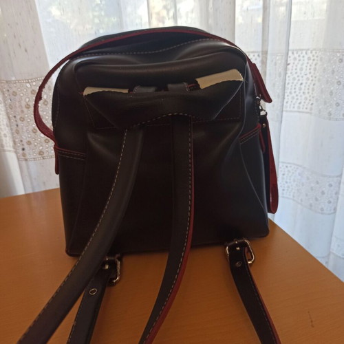 Franco leather women's bag used, black backpack style