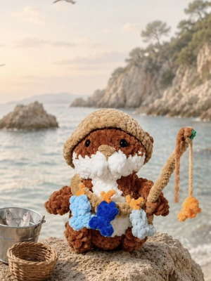 Fisherman Handmade Crochet Doll new