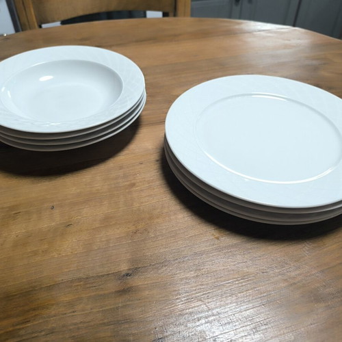 Ionia Hellas vintage porcelain plate set, 8 pieces, embossed design